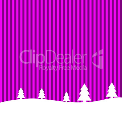 Gestreifte Weihnachtskarte pink violett