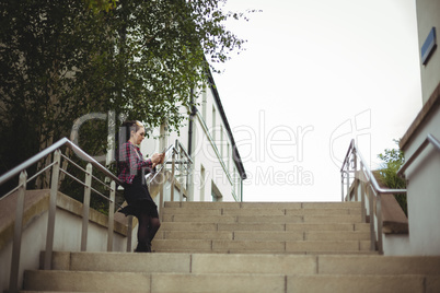 Woman using digital tablet