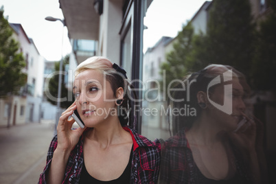 Woman talking on mobile phone