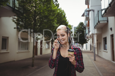 Woman talking on mobile phone