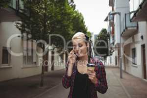 Woman talking on mobile phone