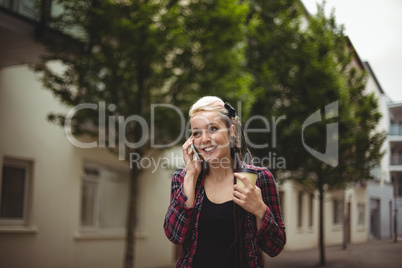 Woman talking on mobile phone