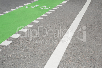 Cycle lane on road surface