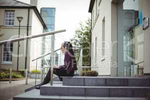 Woman using laptop