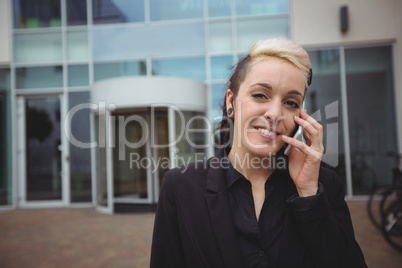 Businesswoman talking on mobile phone