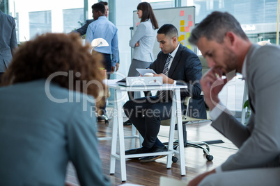 Businessman using digital tablet in the office