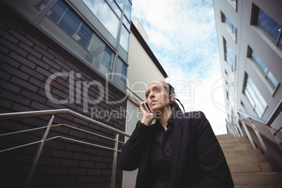 Businesswoman talking on mobile phone