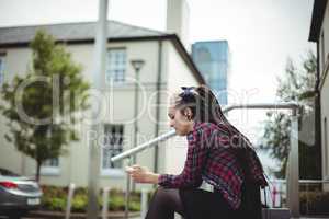 Woman using mobile phone