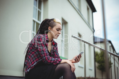 Woman using mobile phone