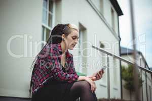 Woman using mobile phone