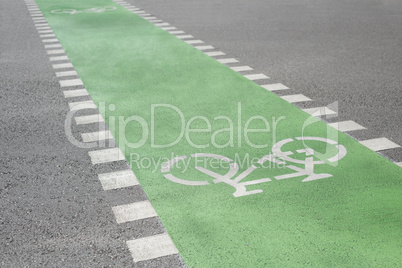 Cycle lane on road surface