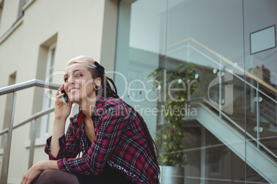 Woman talking on mobile phone