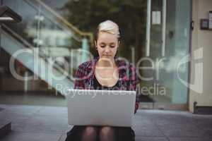 Woman using laptop