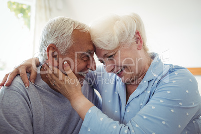 Senior couple embracing each other