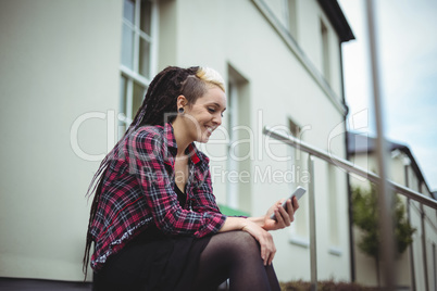 Woman using mobile phone