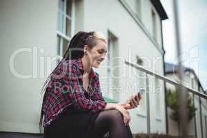 Woman using mobile phone