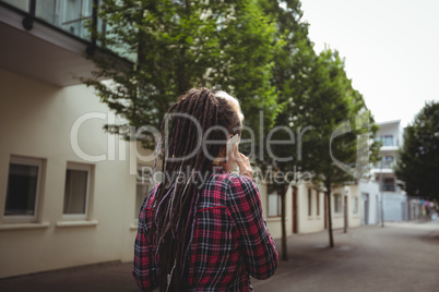 Woman talking on mobile phone