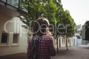 Woman talking on mobile phone