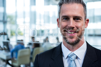 Smiling businessman in office