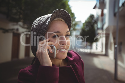 Woman talking on mobile phone