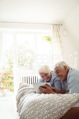 Senior couple using digital tablet