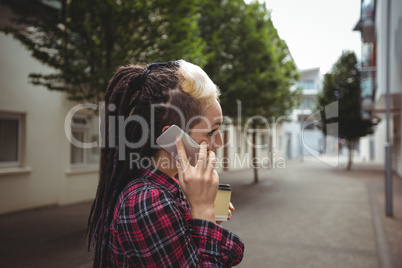 Woman talking on mobile phone