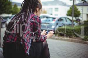 Woman using mobile phone