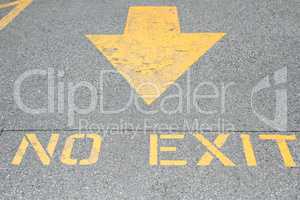 Arrow and no exit sign