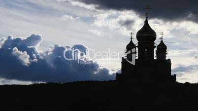 The Church and the Sky With Clouds.