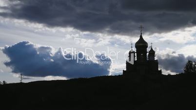 The Church and the Sky With Clouds.