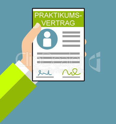 Praktikumsvertrag - Flat Design