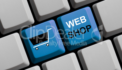 Blaue Computer Tastatur: Webshop