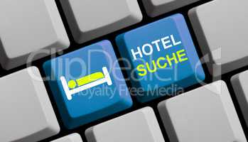 Blaue Computer Tastatur: Hotelsuche