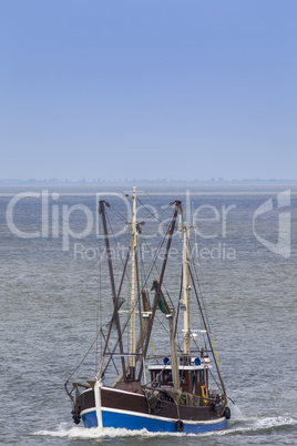 Krabbenkutter auf der Nordsee vor Cuxhaven, Deutschland