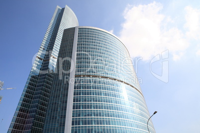 edge of office building on sky background