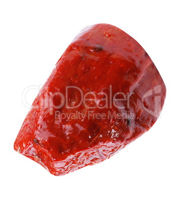 Piece of Boiled and Smoked Meat Isolated