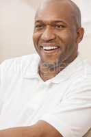 Happy Handsome African American Man At Home