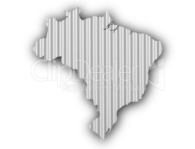Karte von Brasilien auf Wellblech