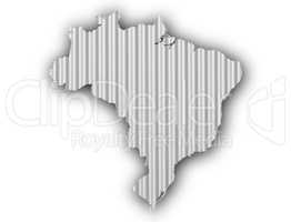 Karte von Brasilien auf Wellblech