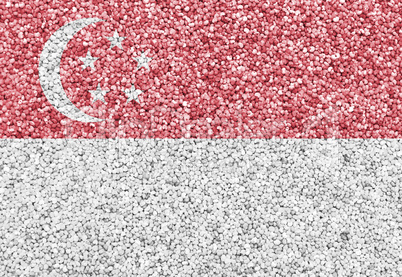 Fahne von Singapur auf Mohn