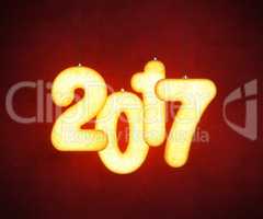 new year 2017, 3d rendering