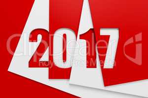 new year 2017, 3d rendering