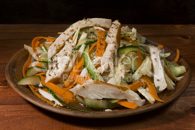Salad with turkey fennel and almonds