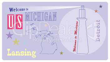 Banner Michigan with lighthouse