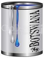 Metal tin with paint color flag of Botswana