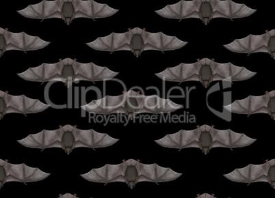 Flying bat in seamless black background - 3D render