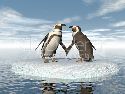 Penguins couple - 3D render