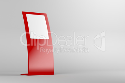 Red curved advertising panel
