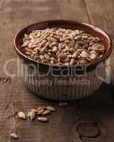 Sunflower seeds in a bowl