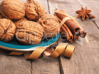 Close up of delicious walnuts